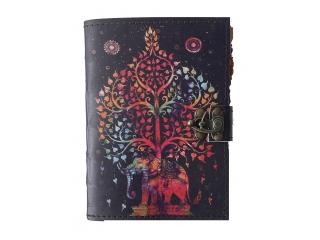 printed elephant leather journal